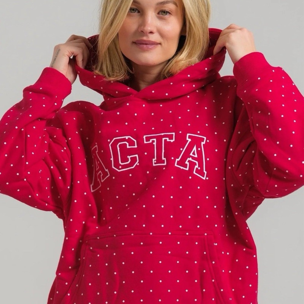 Red Polka Dot Hooded Sweatshirt